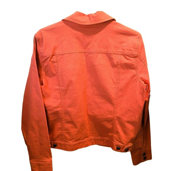 Peach Denim Jacket Croft and Barrow Womens Cotton Button-Up Jacket Size 14 JH687 - Picture 3 of 4